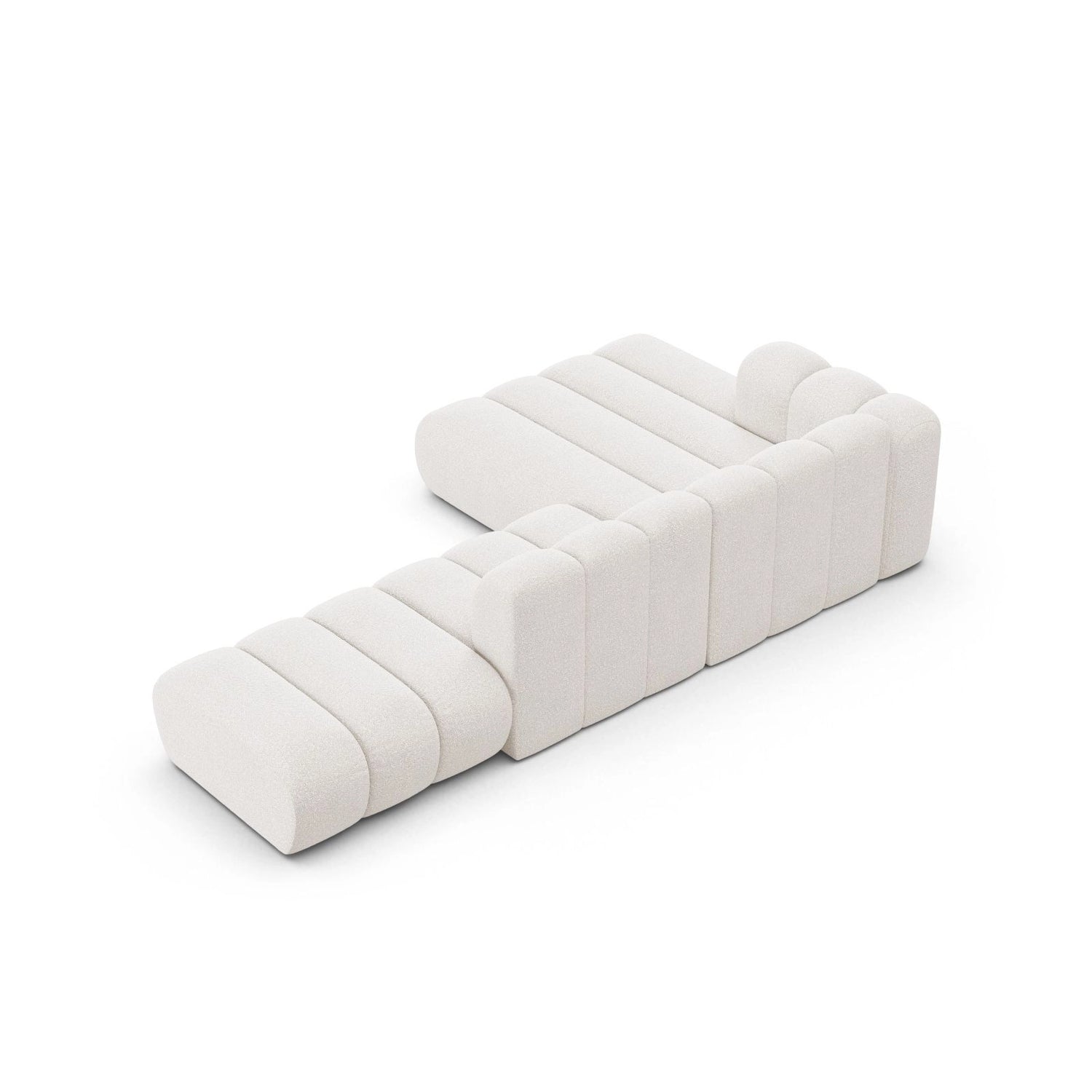 Lupine Modulares 5-Sitzer Ecksofa, Linke Seite, aus Boucle in Weiß (Baloo 2073), 299x177 cm von Micadoni – Bild 5