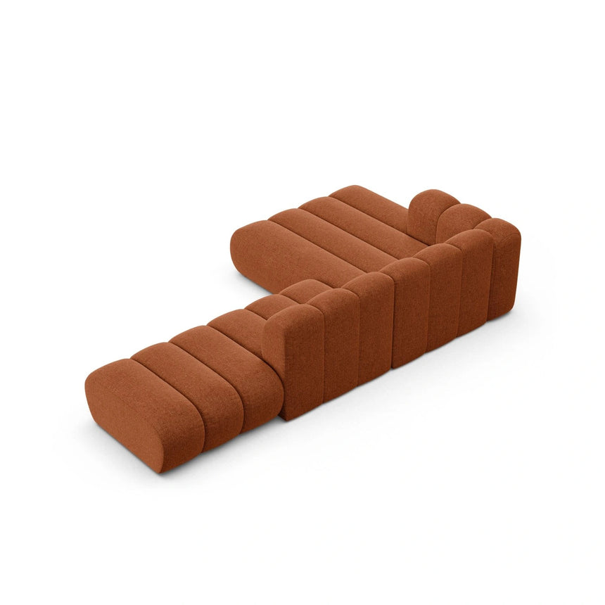 Lupine Modulares 5-Sitzer Ecksofa, Linke Seite, aus Chenille in Brick (Eden 10 Terra), 299x177 cm von Micadoni – Bild 6