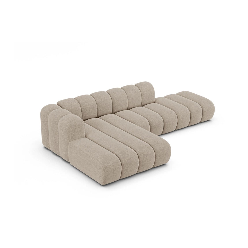 Lupine Modulares 5-Sitzer Ecksofa, Linke Seite, aus Chenille in Dunkelbeige (Eden 4 Beige), 299x177 cm von Micadoni – Bild 5