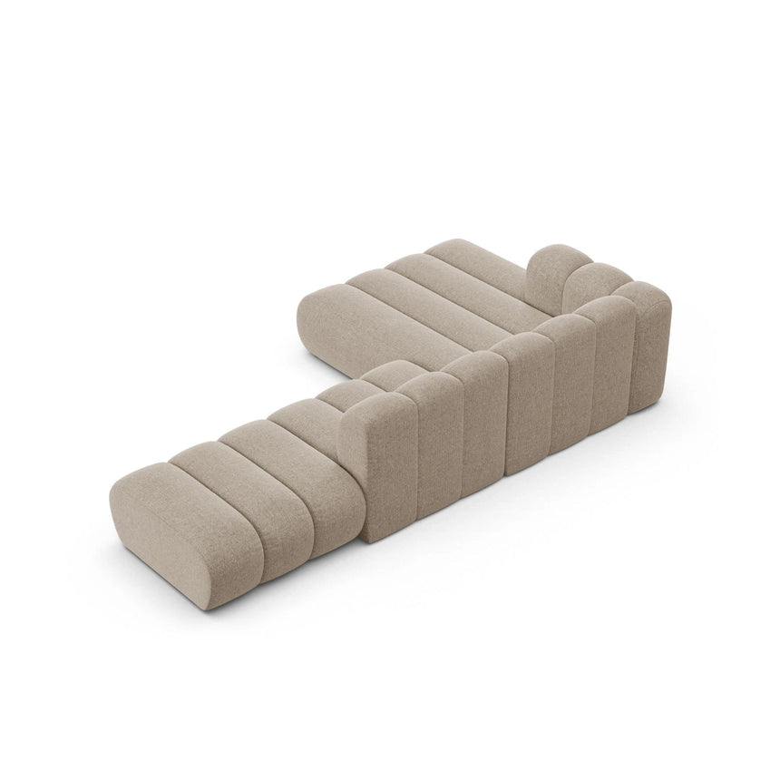 Lupine Modulares 5-Sitzer Ecksofa, Linke Seite, aus Chenille in Dunkelbeige (Eden 4 Beige), 299x177 cm von Micadoni – Bild 6