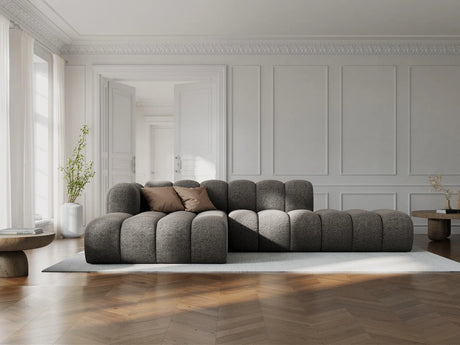 Lupine Modulares 5-Sitzer Ecksofa, Linke Seite, aus Chenille in Dunkelgrau (Eden 20 Graphite), 299x177 cm von Micadoni – Bild 2