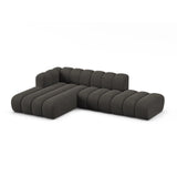 Lupine Modulares 5-Sitzer Ecksofa, Linke Seite, aus Chenille in Dunkelgrau (Eden 20 Graphite), 299x177 cm von Micadoni – Bild 4