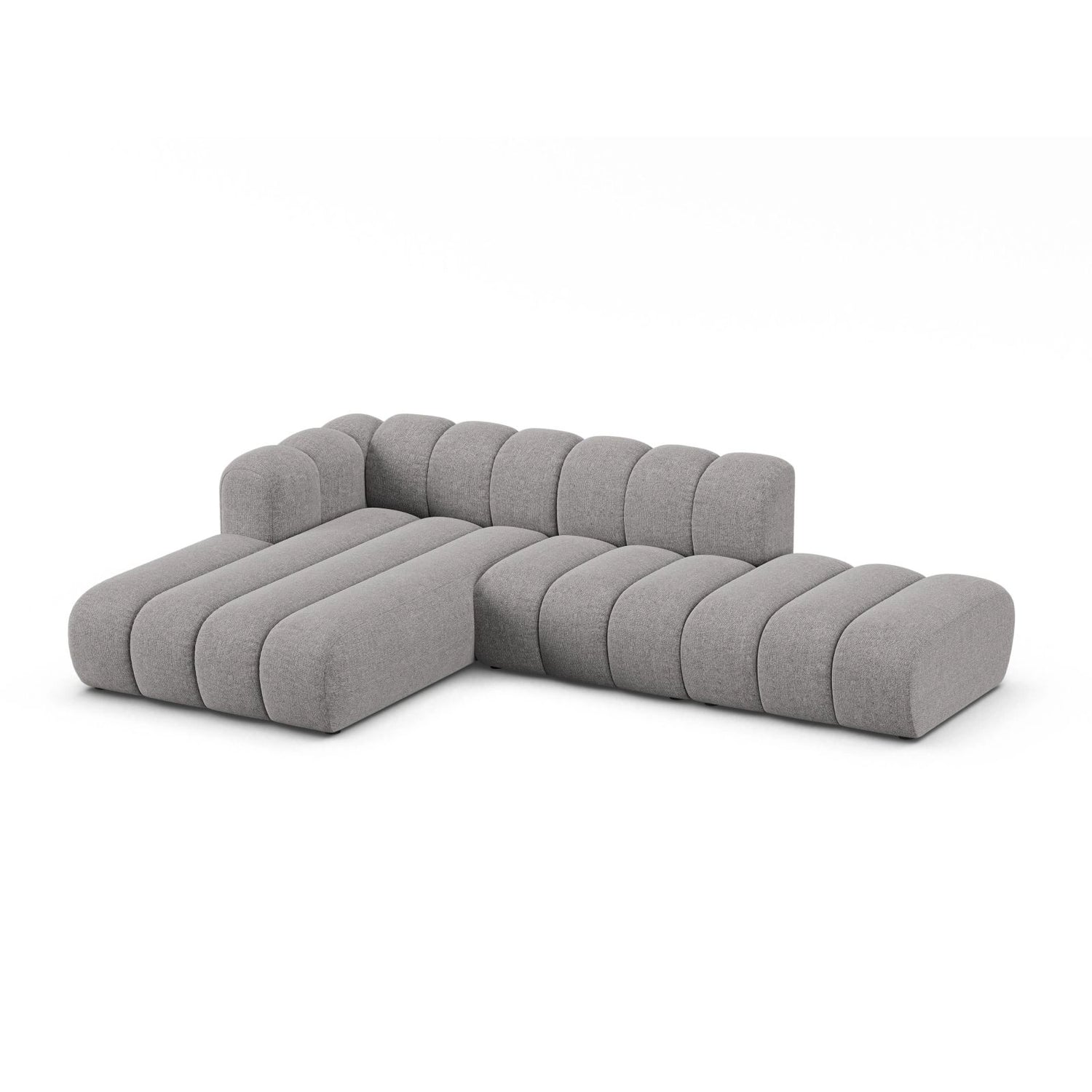 Lupine Modulares 5-Sitzer Ecksofa, Linke Seite, aus Chenille in Hellgrau (Eden 18 Grey), 299x177 cm von Micadoni – Bild 4