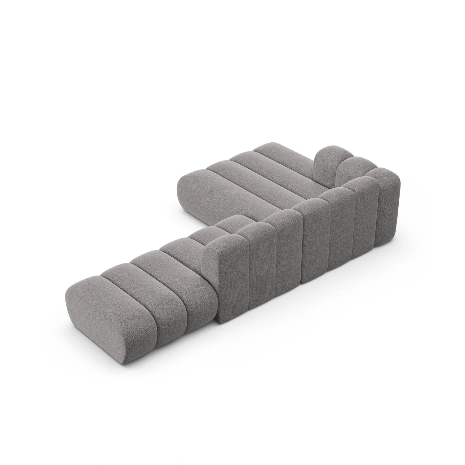 Lupine Modulares 5-Sitzer Ecksofa, Linke Seite, aus Chenille in Hellgrau (Eden 18 Grey), 299x177 cm von Micadoni – Bild 6
