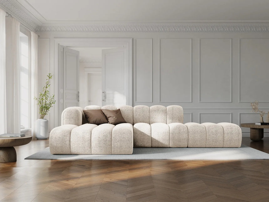 Lupine Modulares 5-Sitzer Ecksofa, Linke Seite, aus Chenille in Leichtes Beige (Eden 2 Pearl), 299x177 cm von Micadoni – Bild 2