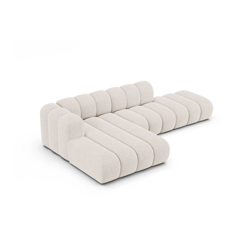 Lupine Modulares 5-Sitzer Ecksofa, Linke Seite, aus Chenille in Leichtes Beige (Eden 2 Pearl), 299x177 cm von Micadoni – Bild 5
