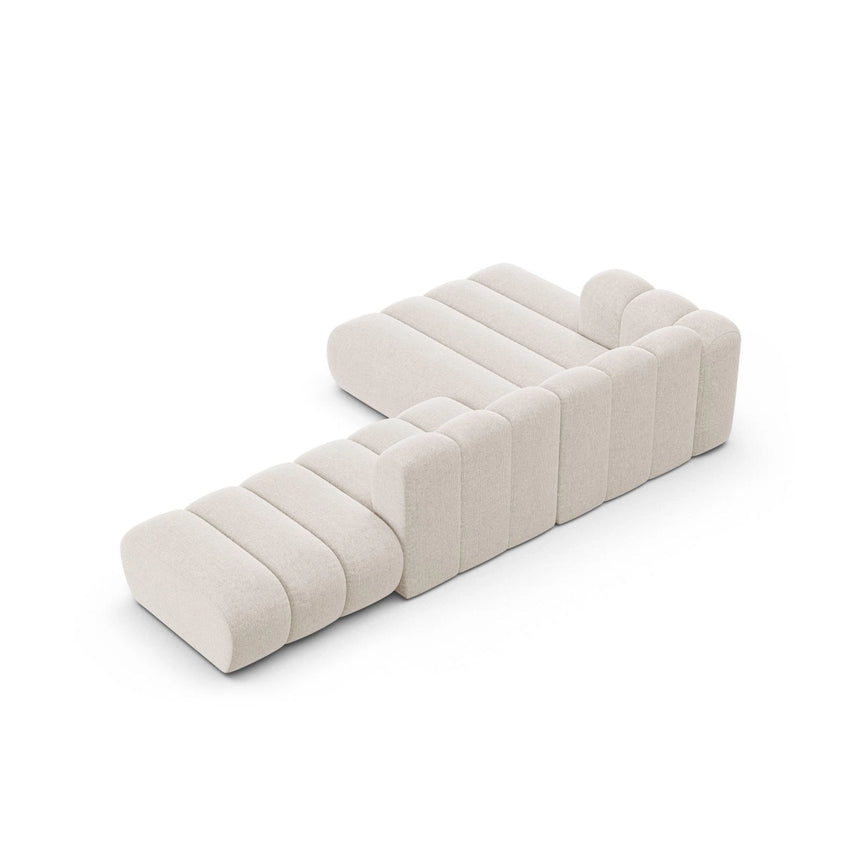 Lupine Modulares 5-Sitzer Ecksofa, Linke Seite, aus Chenille in Leichtes Beige (Eden 2 Pearl), 299x177 cm von Micadoni – Bild 6