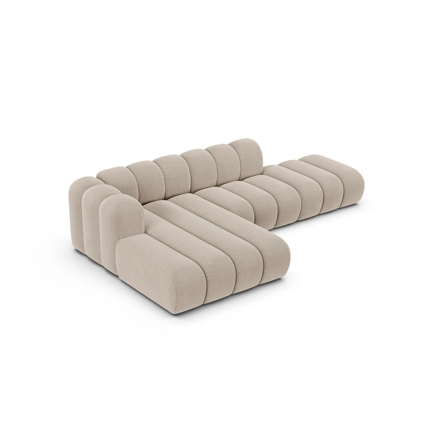 Lupine Modulares 5-Sitzer Ecksofa, Linke Seite, aus Samt, Chenille oder Boucle, 299x177 cm von Micadoni – Bild 4