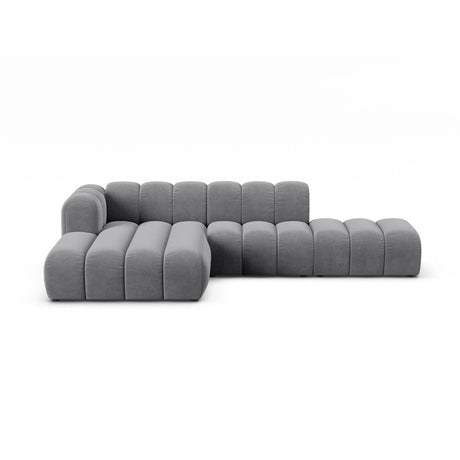 Lupine Modulares 5-Sitzer Ecksofa, Linke Seite, aus Samt in Grau (Salvador 17), 299x177 cm von Micadoni – Bild 1
