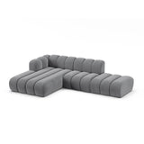 Lupine Modulares 5-Sitzer Ecksofa, Linke Seite, aus Samt in Grau (Salvador 17), 299x177 cm von Micadoni – Bild 3