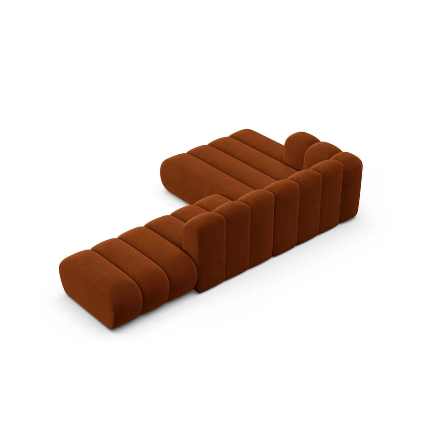 Lupine Modulares 5-Sitzer Ecksofa, Linke Seite, aus Samt in Terrakotta (Salvador 14), 299x177 cm von Micadoni – Bild 5