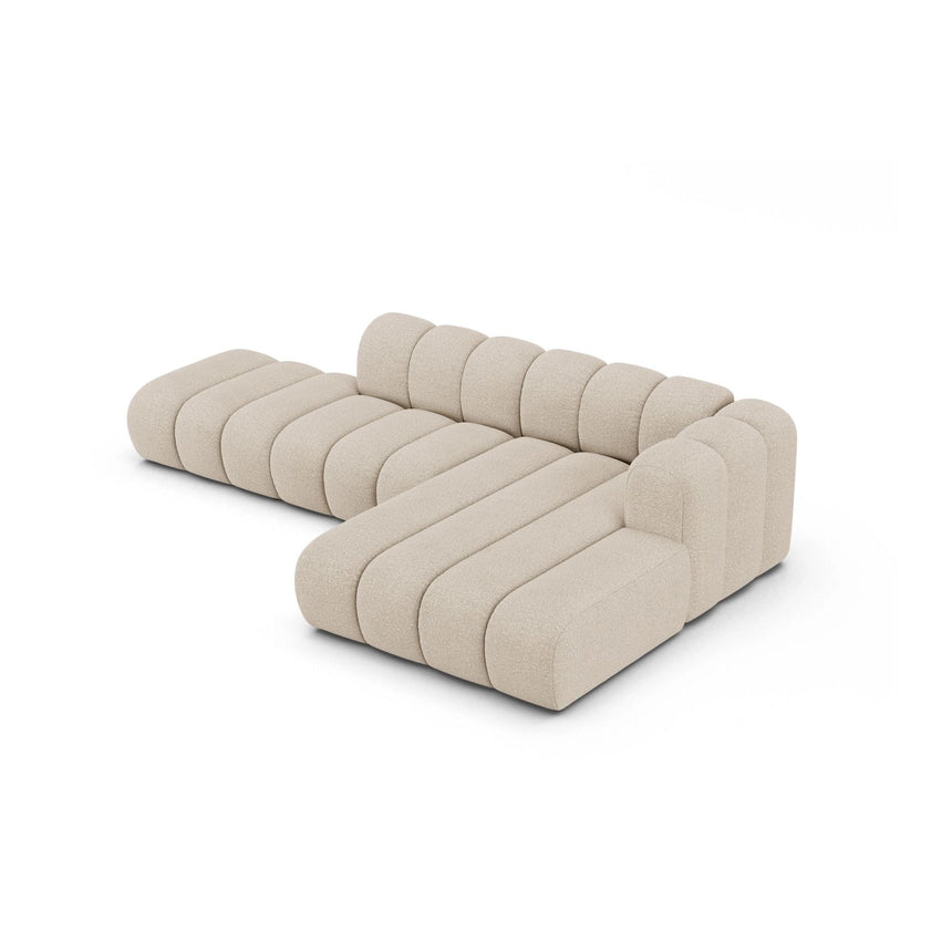 Lupine Modulares 5-Sitzer Ecksofa, Rechte Seite, aus Boucle in Beige (Baloo 2074), 299x177 cm von Micadoni – Bild 4