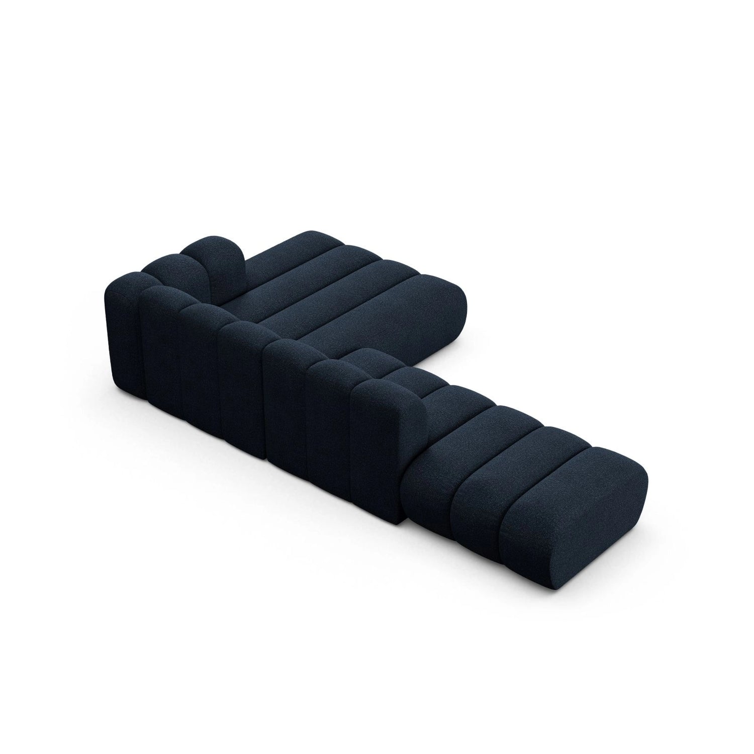 Lupine Modulares 5-Sitzer Ecksofa, Rechte Seite, aus Boucle in Dunkelblau (Baloo 2088), 299x177 cm von Micadoni – Bild 5