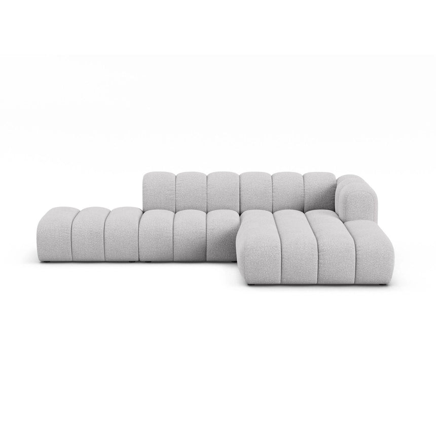 Lupine Modulares 5-Sitzer Ecksofa, Rechte Seite, aus Boucle in Hellgrau (Baloo 2085), 299x177 cm von Micadoni – Bild 1