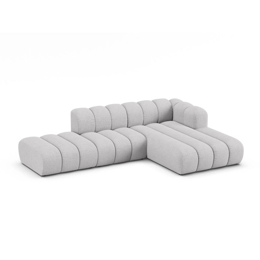 Lupine Modulares 5-Sitzer Ecksofa, Rechte Seite, aus Boucle in Hellgrau (Baloo 2085), 299x177 cm von Micadoni – Bild 3