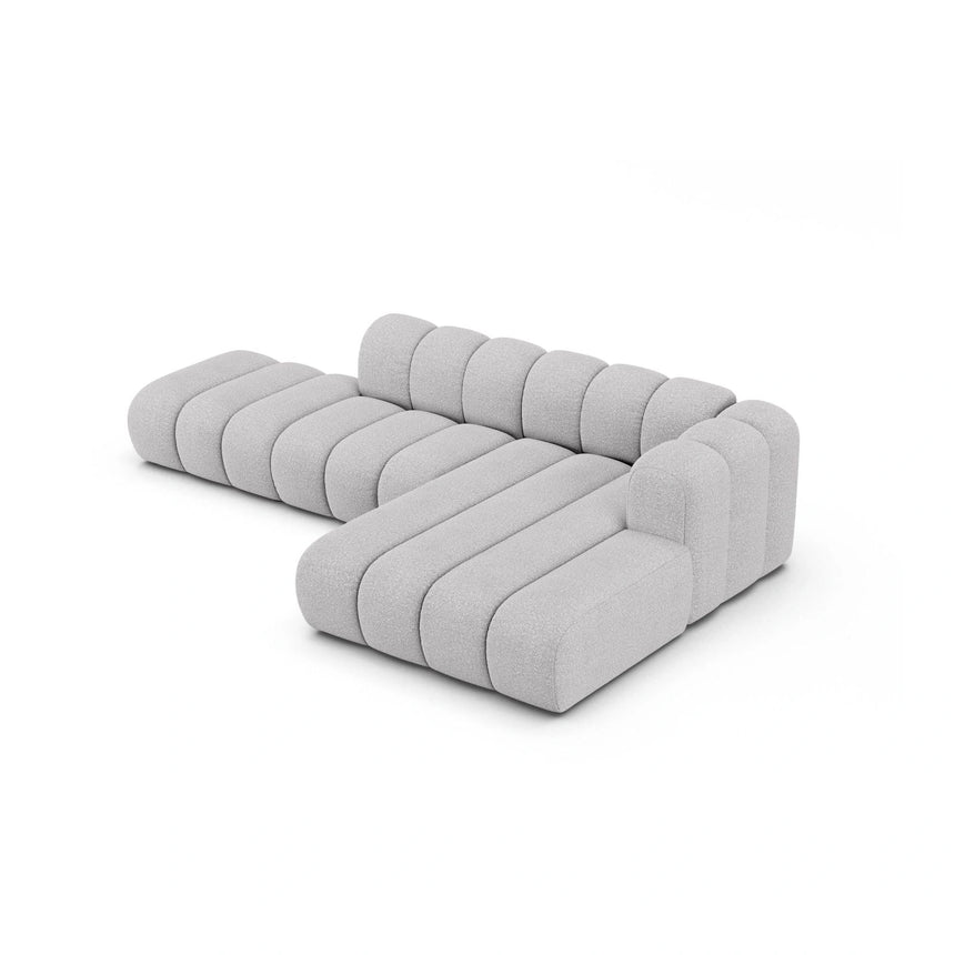 Lupine Modulares 5-Sitzer Ecksofa, Rechte Seite, aus Boucle in Hellgrau (Baloo 2085), 299x177 cm von Micadoni – Bild 4