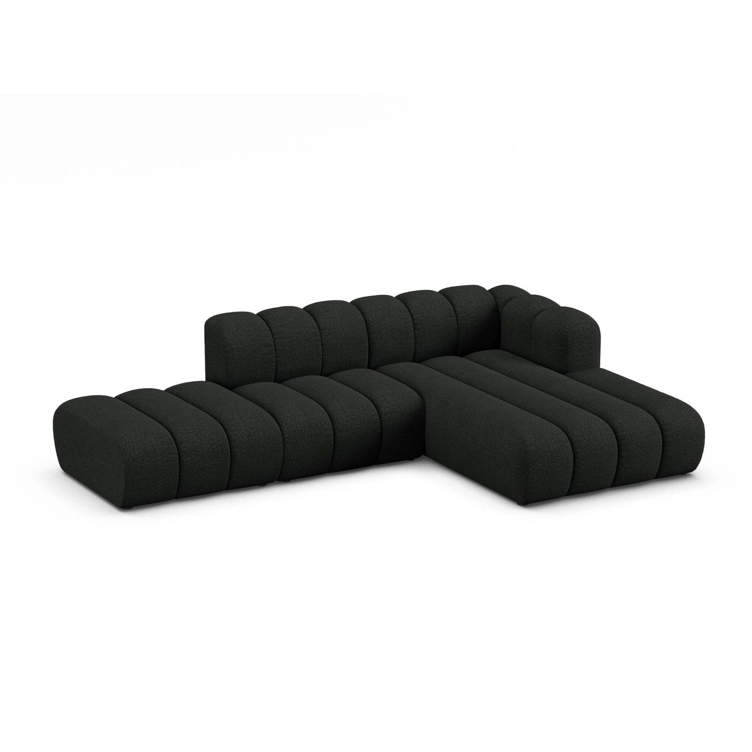 Lupine Modulares 5-Sitzer Ecksofa, Rechte Seite, aus Boucle in Schwarz (Baloo 2082), 299x177 cm von Micadoni – Bild 3