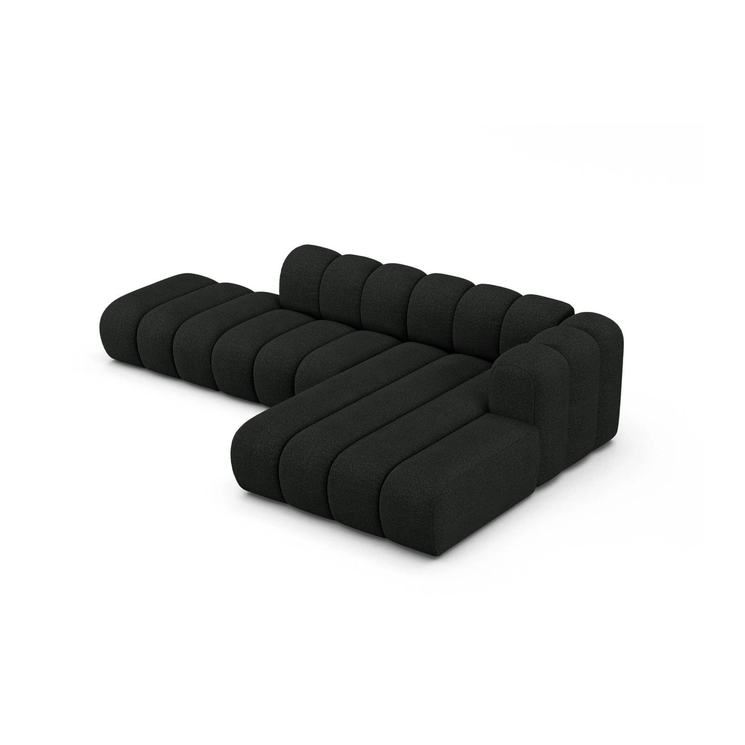 Lupine Modulares 5-Sitzer Ecksofa, Rechte Seite, aus Boucle in Schwarz (Baloo 2082), 299x177 cm von Micadoni – Bild 4