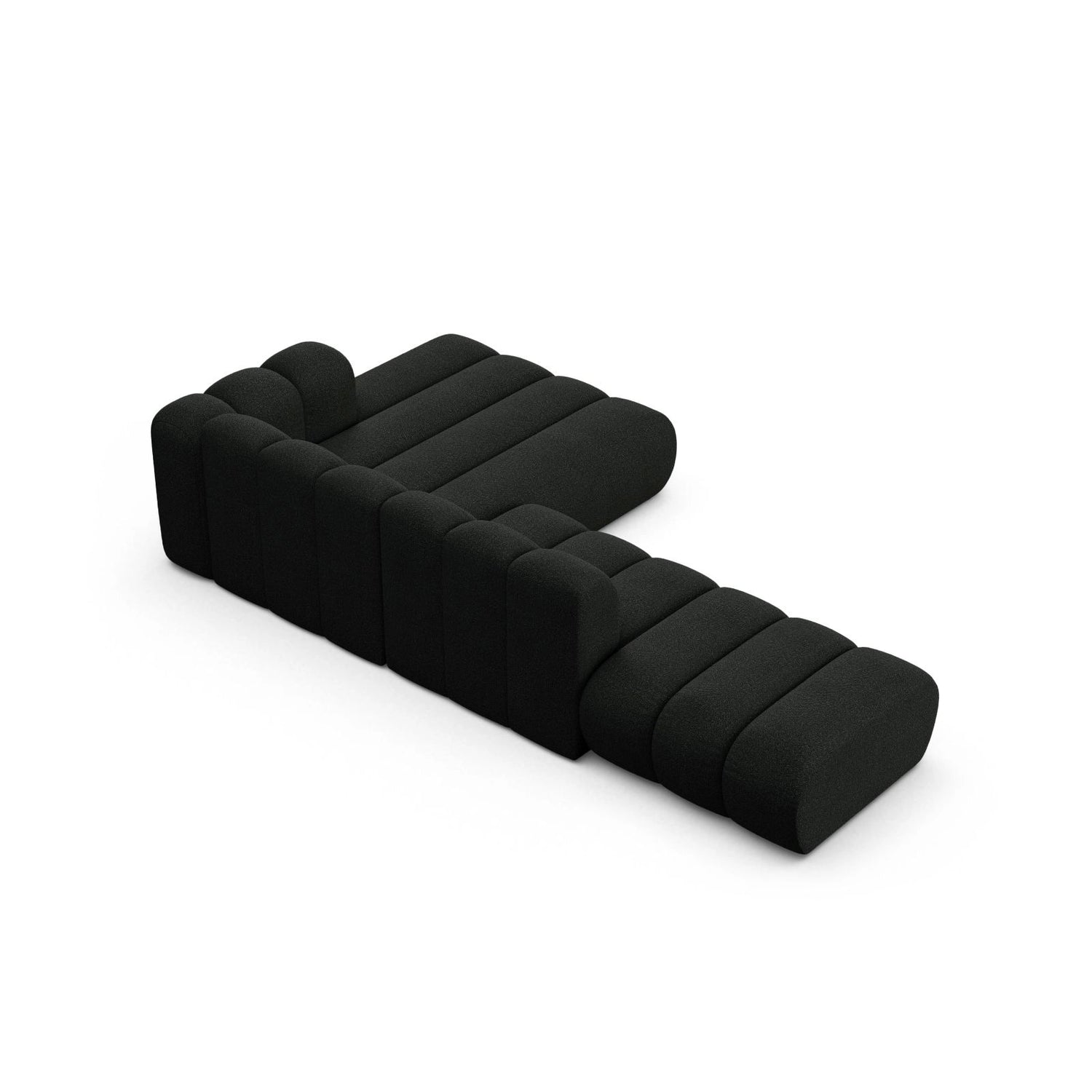 Lupine Modulares 5-Sitzer Ecksofa, Rechte Seite, aus Boucle in Schwarz (Baloo 2082), 299x177 cm von Micadoni – Bild 5