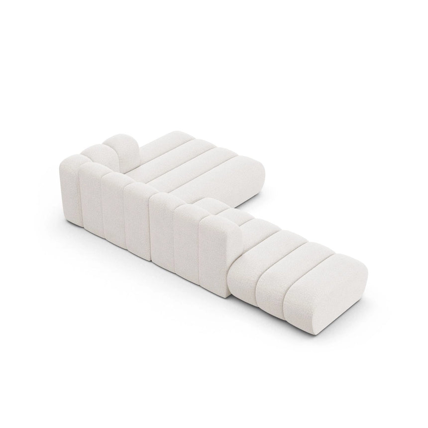Lupine Modulares 5-Sitzer Ecksofa, Rechte Seite, aus Boucle in Weiß (Baloo 2073), 299x177 cm von Micadoni – Bild 5