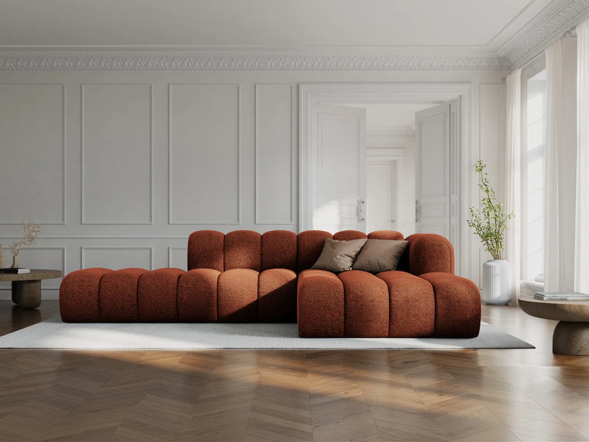 Lupine Modulares 5-Sitzer Ecksofa, Rechte Seite, aus Chenille in Brick (Eden 10 Terra), 299x177 cm von Micadoni – Bild 2