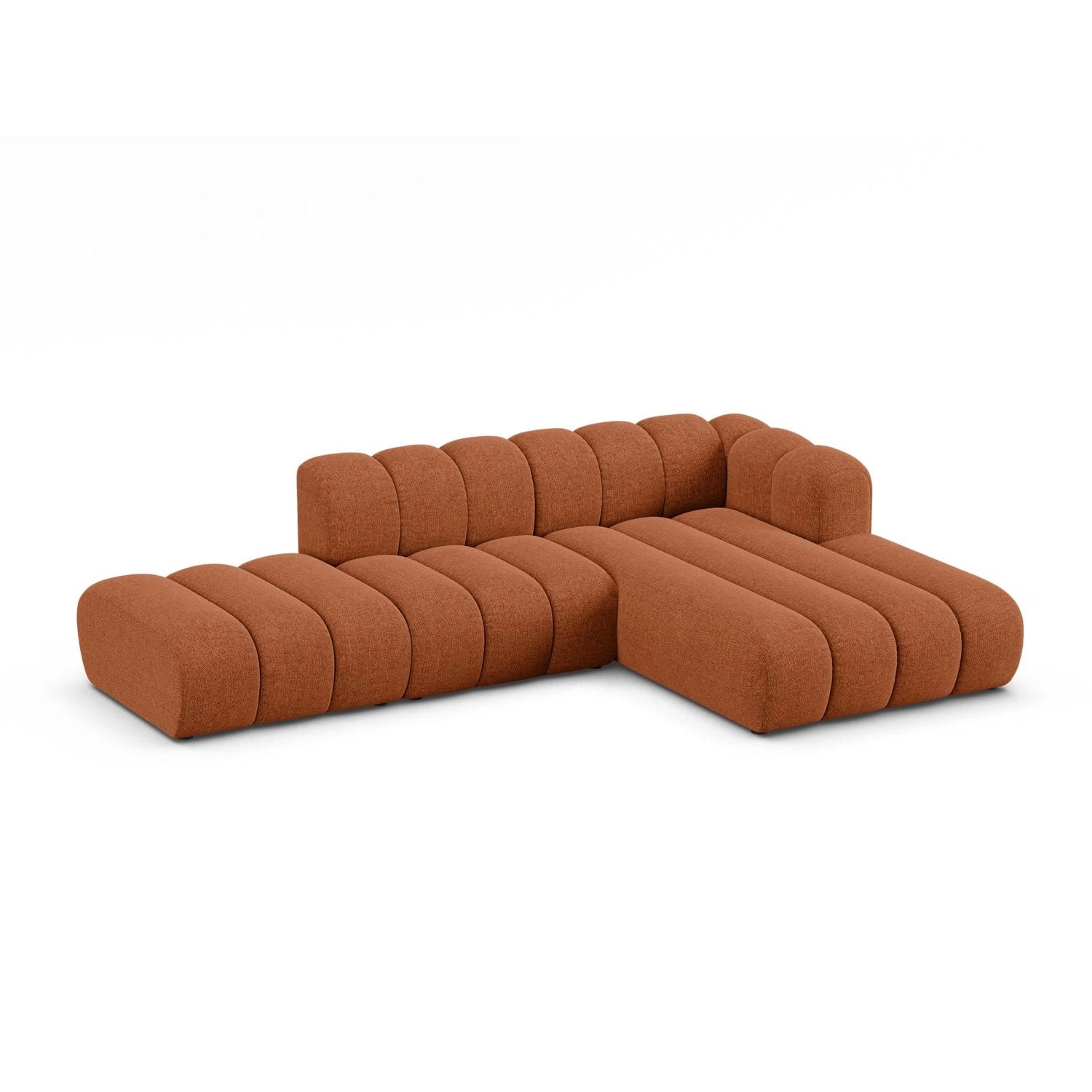 Lupine Modulares 5-Sitzer Ecksofa, Rechte Seite, aus Chenille in Brick (Eden 10 Terra), 299x177 cm von Micadoni – Bild 4
