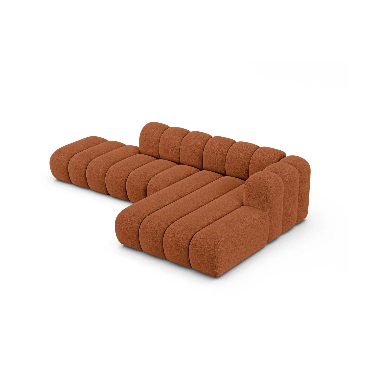 Lupine Modulares 5-Sitzer Ecksofa, Rechte Seite, aus Chenille in Brick (Eden 10 Terra), 299x177 cm von Micadoni – Bild 5