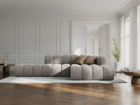 Lupine Modulares 5-Sitzer Ecksofa, Rechte Seite, aus Chenille in Dunkelbeige (Eden 4 Beige), 299x177 cm von Micadoni – Bild 2