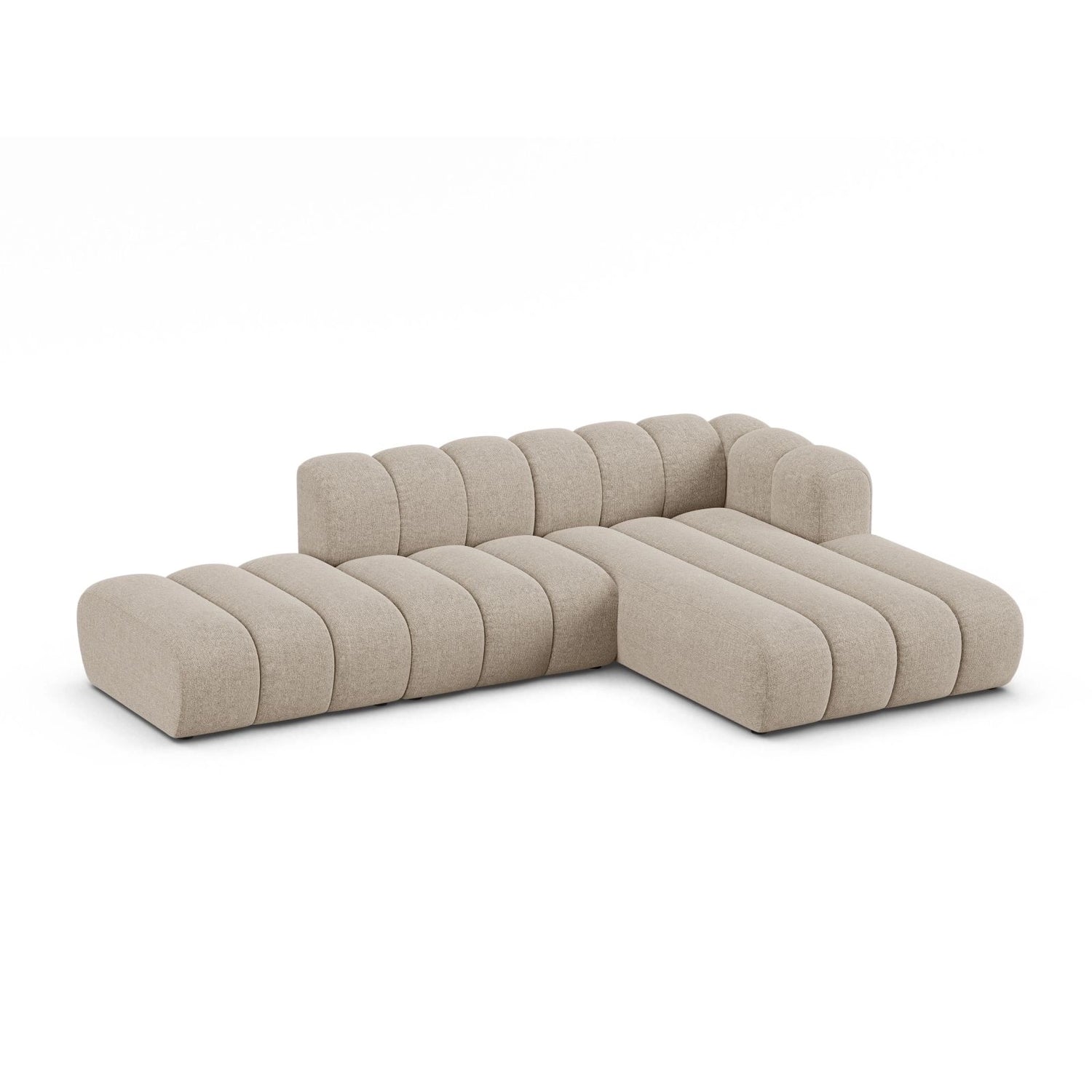 Lupine Modulares 5-Sitzer Ecksofa, Rechte Seite, aus Chenille in Dunkelbeige (Eden 4 Beige), 299x177 cm von Micadoni – Bild 4