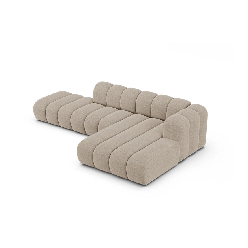 Lupine Modulares 5-Sitzer Ecksofa, Rechte Seite, aus Chenille in Dunkelbeige (Eden 4 Beige), 299x177 cm von Micadoni – Bild 5