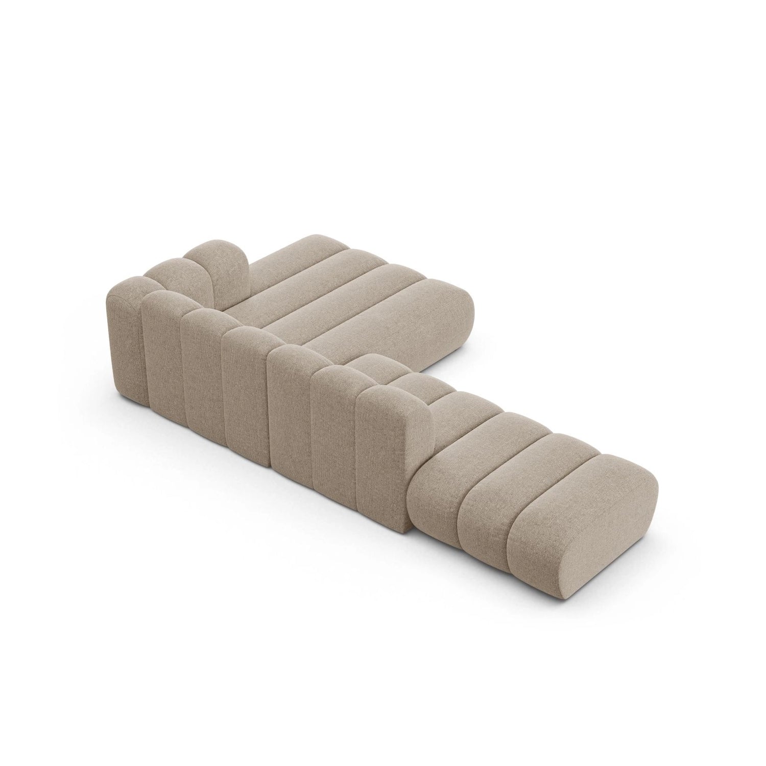 Lupine Modulares 5-Sitzer Ecksofa, Rechte Seite, aus Chenille in Dunkelbeige (Eden 4 Beige), 299x177 cm von Micadoni – Bild 6
