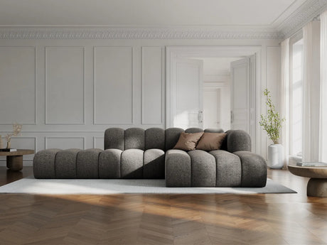 Lupine Modulares 5-Sitzer Ecksofa, Rechte Seite, aus Chenille in Dunkelgrau (Eden 20 Graphite), 299x177 cm von Micadoni – Bild 2