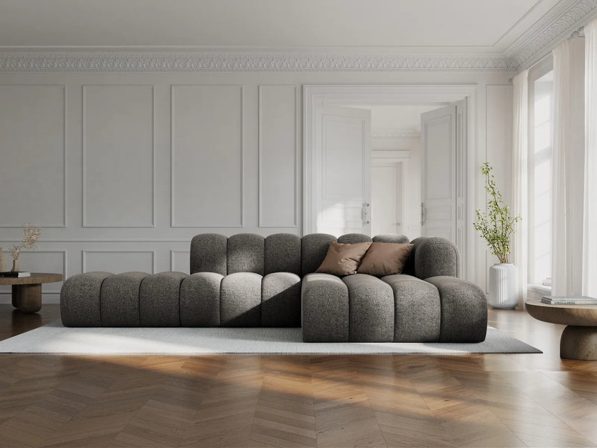 Lupine Modulares 5-Sitzer Ecksofa, Rechte Seite, aus Chenille in Dunkelgrau (Eden 20 Graphite), 299x177 cm von Micadoni – Bild 2