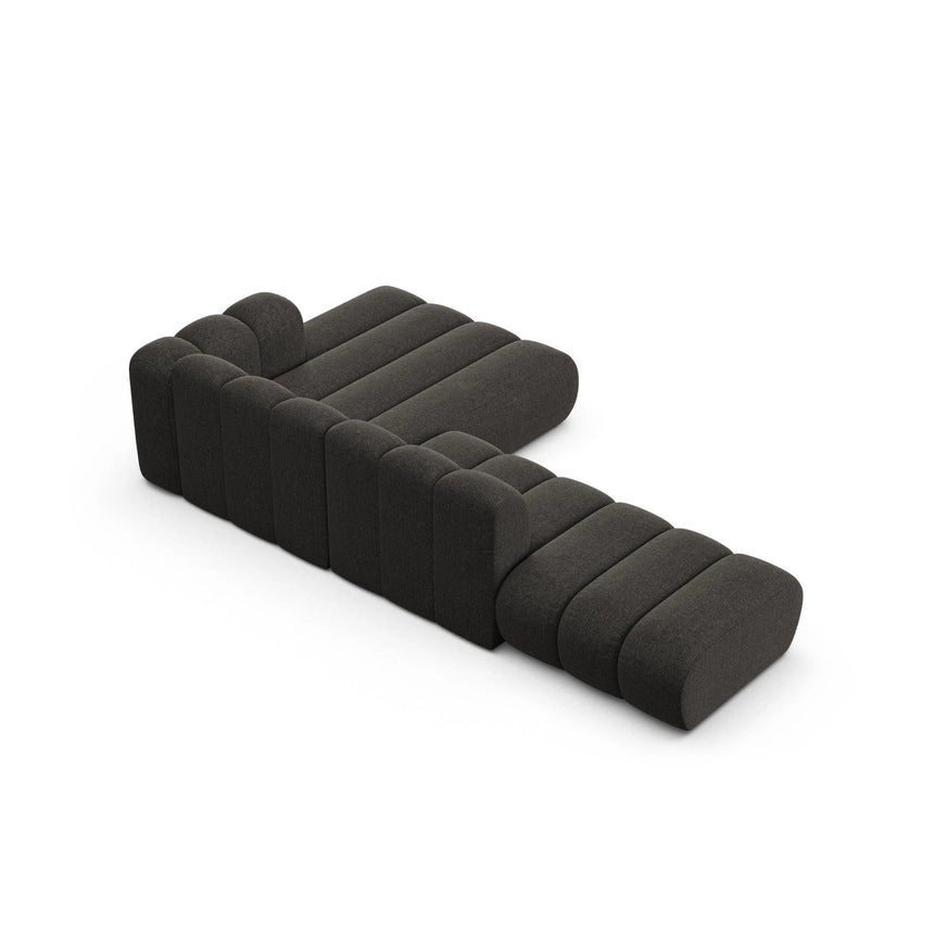Lupine Modulares 5-Sitzer Ecksofa, Rechte Seite, aus Chenille in Dunkelgrau (Eden 20 Graphite), 299x177 cm von Micadoni – Bild 6