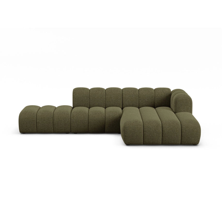 Lupine Modulares 5-Sitzer Ecksofa, Rechte Seite, aus Chenille in Grün (Eden 12 Olive), 299x177 cm von Micadoni – Bild 1