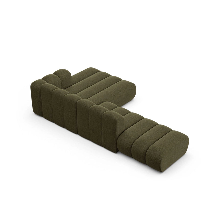 Lupine Modulares 5-Sitzer Ecksofa, Rechte Seite, aus Chenille in Grün (Eden 12 Olive), 299x177 cm von Micadoni – Bild 6