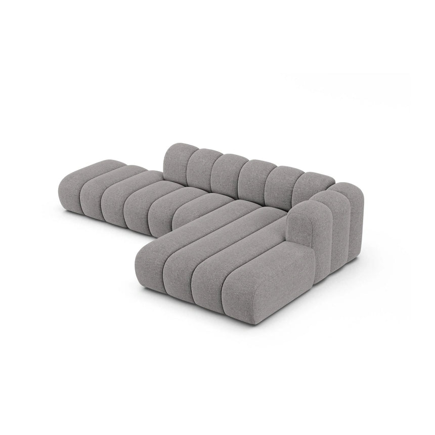 Lupine Modulares 5-Sitzer Ecksofa, Rechte Seite, aus Chenille in Hellgrau (Eden 18 Grey), 299x177 cm von Micadoni – Bild 5