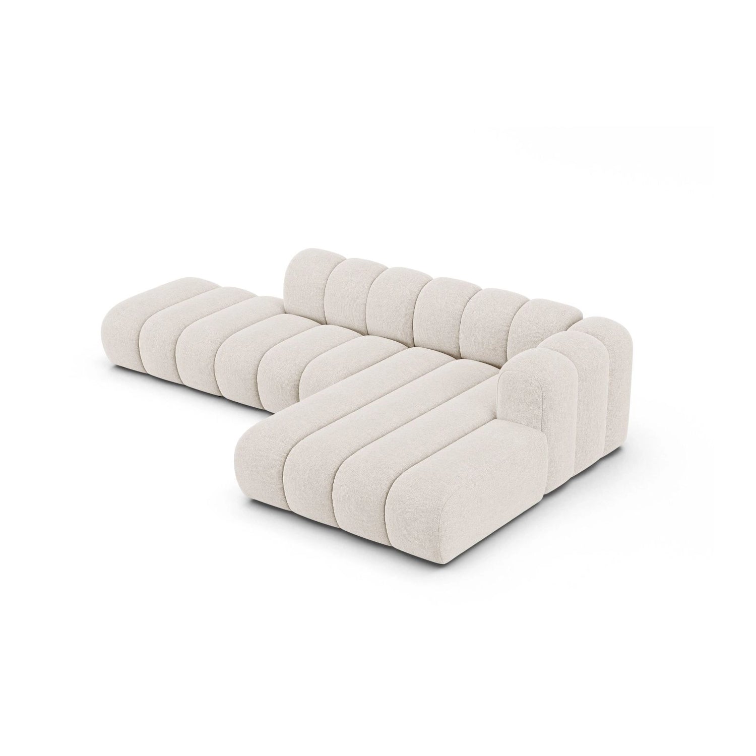 Lupine Modulares 5-Sitzer Ecksofa, Rechte Seite, aus Chenille in Leichtes Beige (Eden 2 Pearl), 299x177 cm von Micadoni – Bild 5