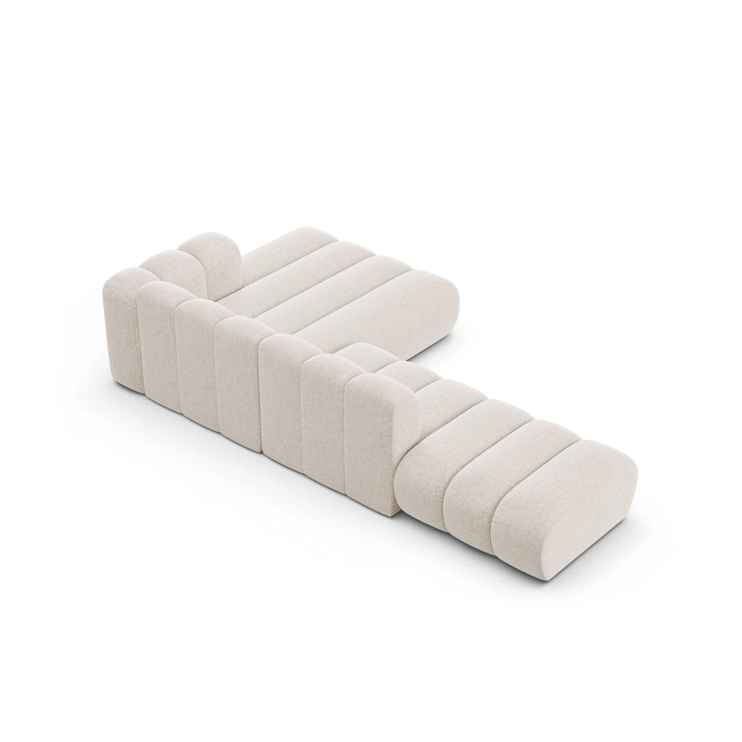 Lupine Modulares 5-Sitzer Ecksofa, Rechte Seite, aus Chenille in Leichtes Beige (Eden 2 Pearl), 299x177 cm von Micadoni – Bild 6