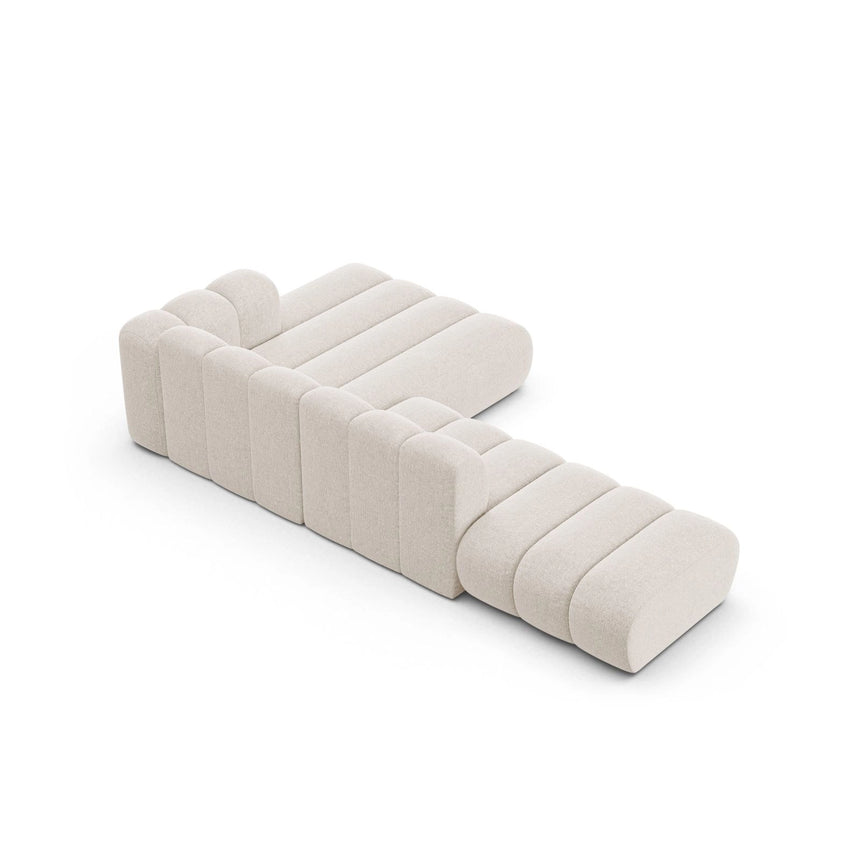 Lupine Modulares 5-Sitzer Ecksofa, Rechte Seite, aus Chenille in Leichtes Beige (Eden 2 Pearl), 299x177 cm von Micadoni – Bild 6