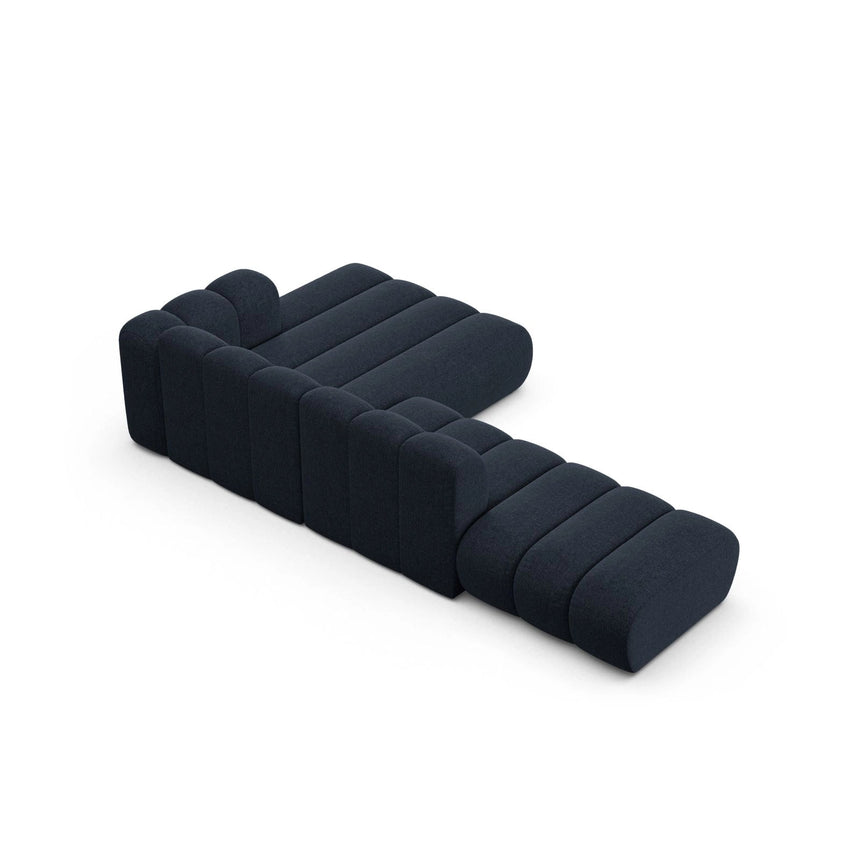 Lupine Modulares 5-Sitzer Ecksofa, Rechte Seite, aus Chenille in Marineblau (Eden 16 Deep Blue), 299x177 cm von Micadoni – Bild 6