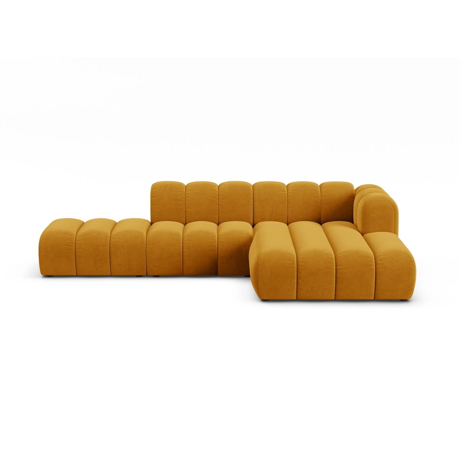 Lupine Modulares 5-Sitzer Ecksofa, Rechte Seite, aus Samt in Gelb (Salvador 10), 299x177 cm von Micadoni – Bild 1
