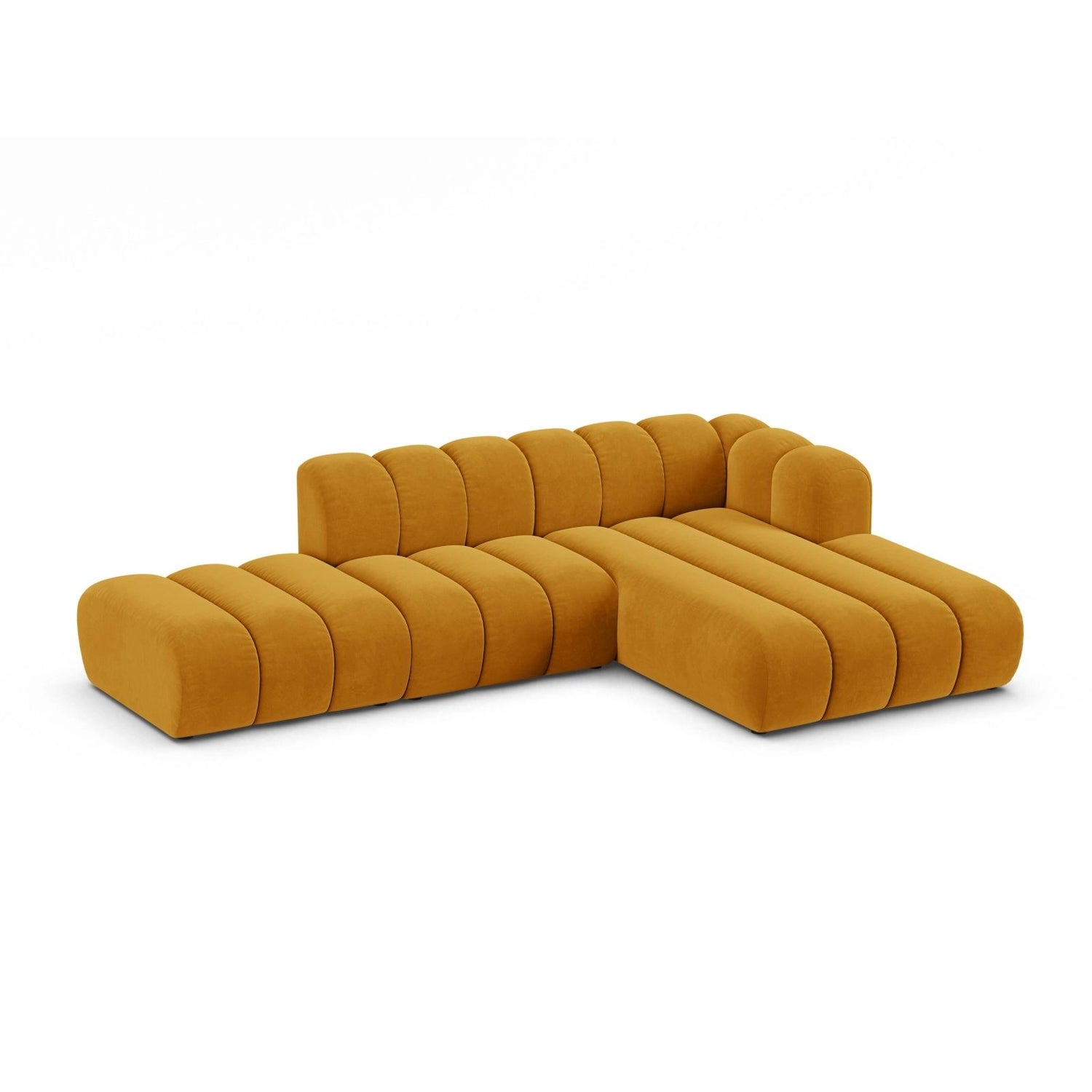 Lupine Modulares 5-Sitzer Ecksofa, Rechte Seite, aus Samt in Gelb (Salvador 10), 299x177 cm von Micadoni – Bild 3
