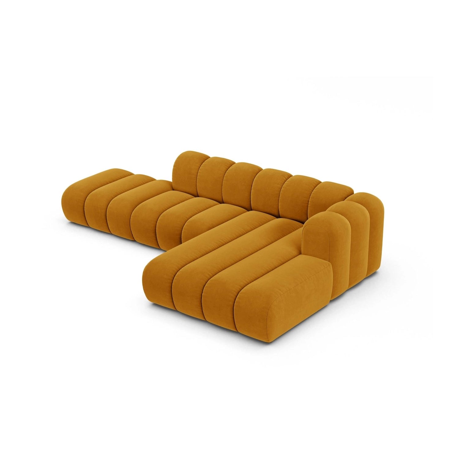Lupine Modulares 5-Sitzer Ecksofa, Rechte Seite, aus Samt in Gelb (Salvador 10), 299x177 cm von Micadoni – Bild 4