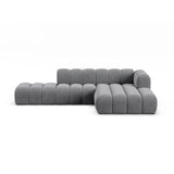 Lupine Modulares 5-Sitzer Ecksofa, Rechte Seite, aus Samt in Grau (Salvador 17), 299x177 cm von Micadoni – Bild 1
