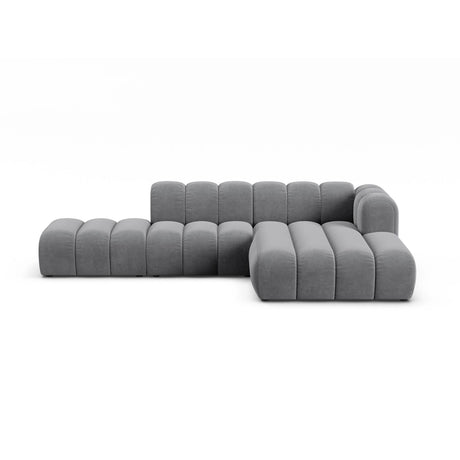 Lupine Modulares 5-Sitzer Ecksofa, Rechte Seite, aus Samt in Grau (Salvador 17), 299x177 cm von Micadoni – Bild 1