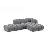 Lupine Modulares 5-Sitzer Ecksofa, Rechte Seite, aus Samt in Grau (Salvador 17), 299x177 cm von Micadoni – Bild 3