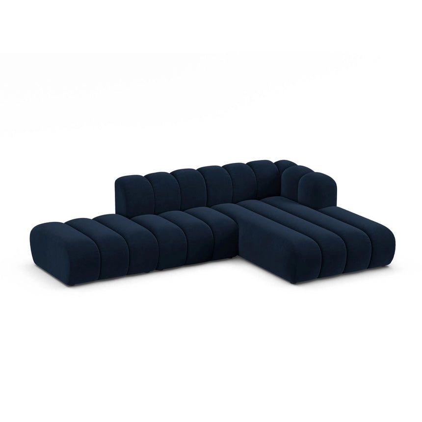 Lupine Modulares 5-Sitzer Ecksofa, Rechte Seite, aus Samt in Königsblau (Salvador 5), 299x177 cm von Micadoni – Bild 3