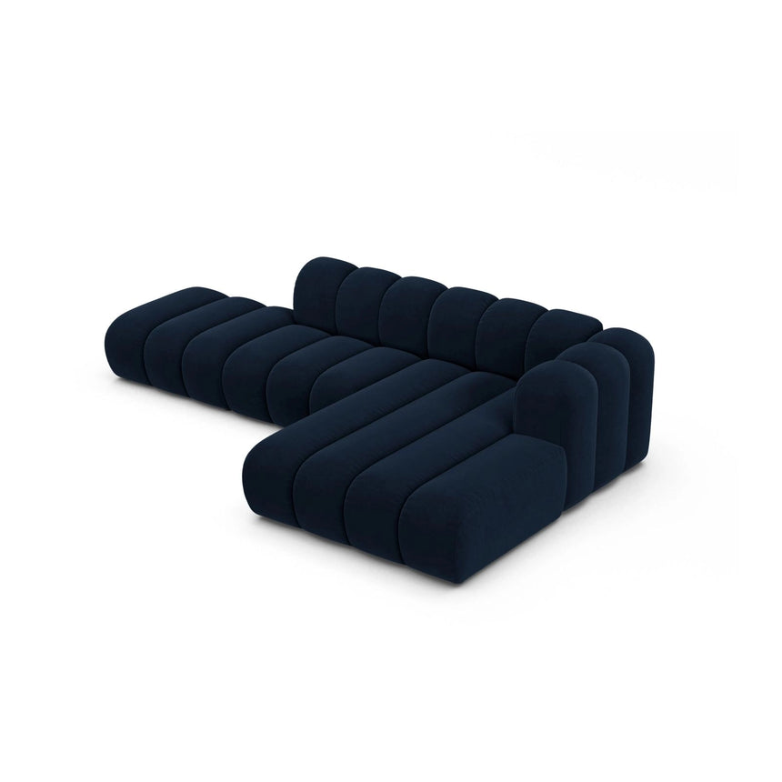 Lupine Modulares 5-Sitzer Ecksofa, Rechte Seite, aus Samt in Königsblau (Salvador 5), 299x177 cm von Micadoni – Bild 4