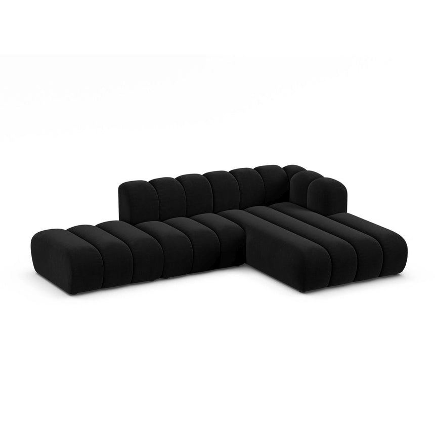 Lupine Modulares 5-Sitzer Ecksofa, Rechte Seite, aus Samt in Schwarz (Salvador 19), 299x177 cm von Micadoni – Bild 3